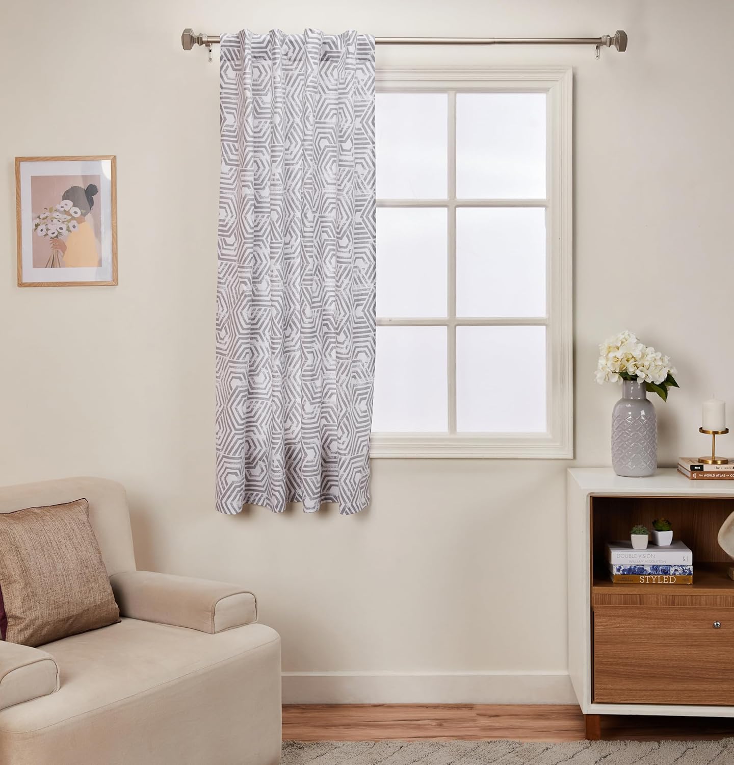 Stylish Solimo Cotton Door Curtains in Geometric White Design: A Review