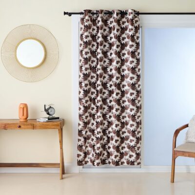 Solimo Premium Floral Print Curtains | 7 FT Polyester Cotton Set of 2