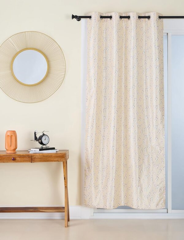 Solimo Premium Leaf Print Curtains: Elegant Gold Tab Top, Easy Care, 7 Ft