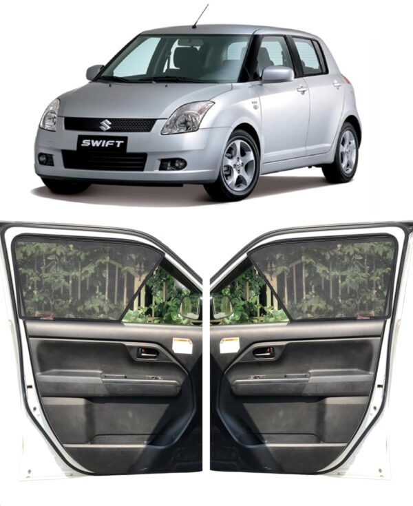 Sporty Magnetic Sun Shade Curtains for Maruti Suzuki Swift - Set of 4