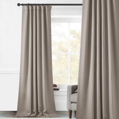 StangH Primitive Linen Curtains: 100% Blackout, Energy-Saving Room Dividers