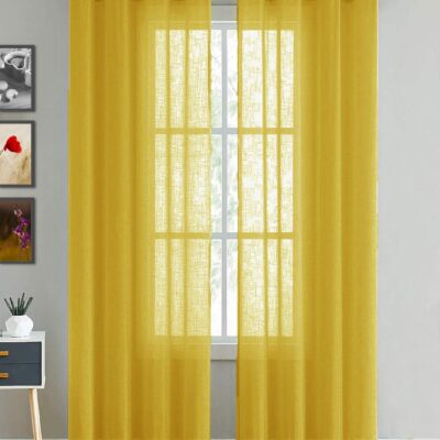 Stylish 7ft Mustard Grommet Curtains for Your Living Room – Set of 2