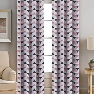 Stylish AIRWILL Cotton Geometrical Door Curtains – Pack of 2, 4ft x 7ft