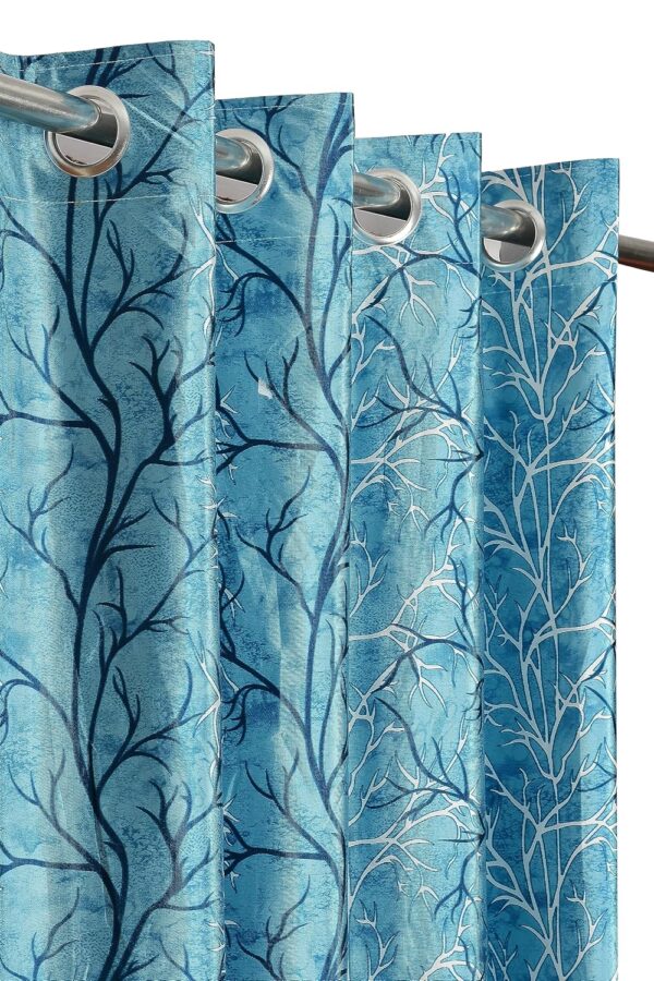 Stylish Aqua Room Darkening Door Curtain for Living Room and Bedroom