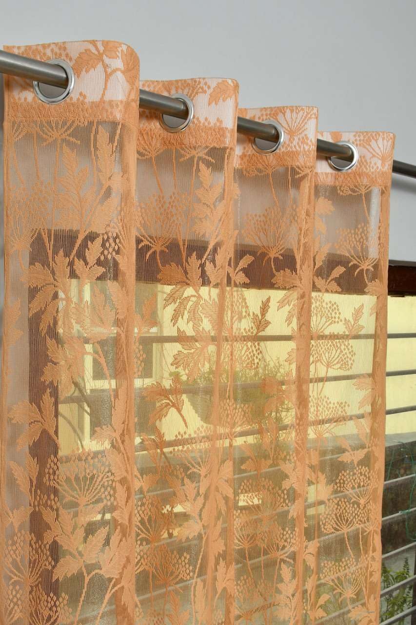 Transform Your Space with Stylish B’Decorlish Brown Floral Net Curtains