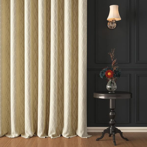 Stylish Beige Blackout Curtains Set for Long Doors | Thermal Insulated Design