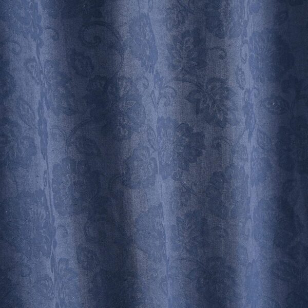 Stylish Blue Cotton Room Darkening Curtains for Easy Living - 2pc Set