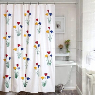 Stylish CASA-NEST Waterproof Shower Curtain: Floral Design for Any Bathroom