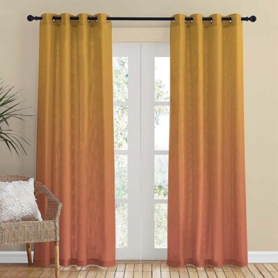 Stylish Dark Salmon Ombre Sheer Curtains for Room Darkening Effect