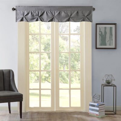 Stylish Gray Pinch Pleat Kitchen Curtains: 24″ or 36″ Tier Options