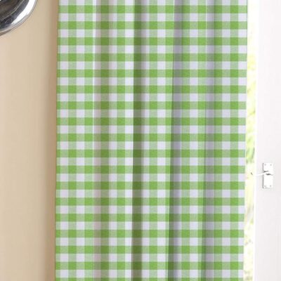 Stylish Green Checks Cotton Blackout Curtains for 9ft Doors – AIRWILL