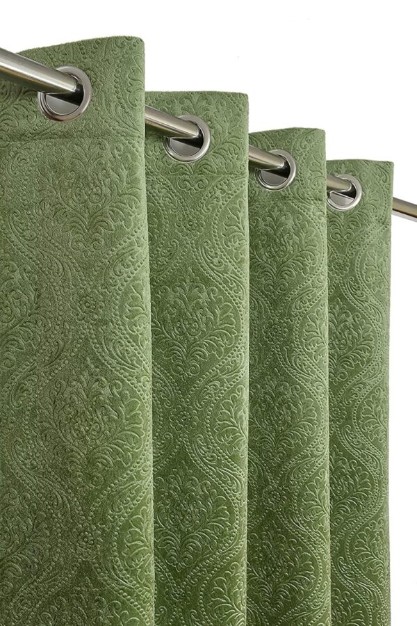 Stylish Green Velvet Room Darkening Curtains for Elegant Window Decor