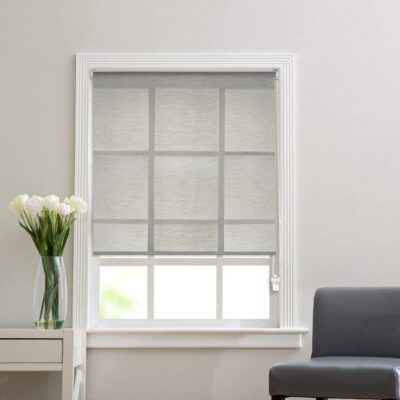 Stylish Grey Sheer Roller Blinds for Light Filtering and UV Protection