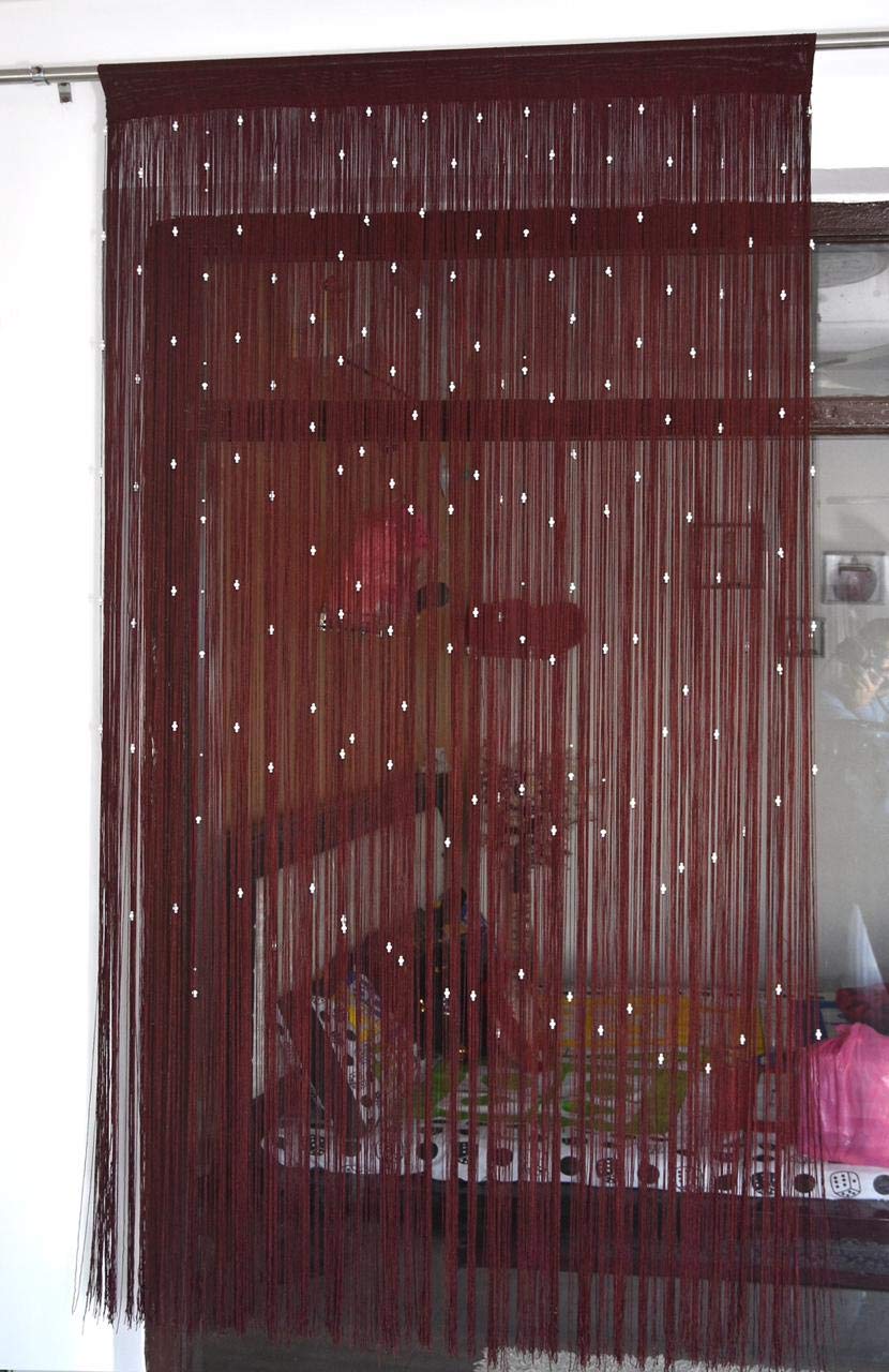 Elegant HOMA DORN Coffee String Curtains: Perfect for Doors and Windows