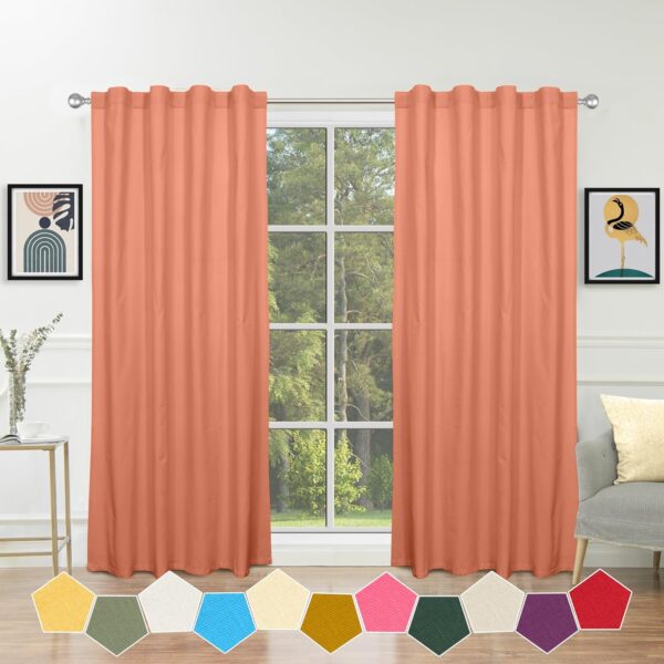 Stylish Peach Cotton Curtains Set for Elegant Home Decor and Living Rooms