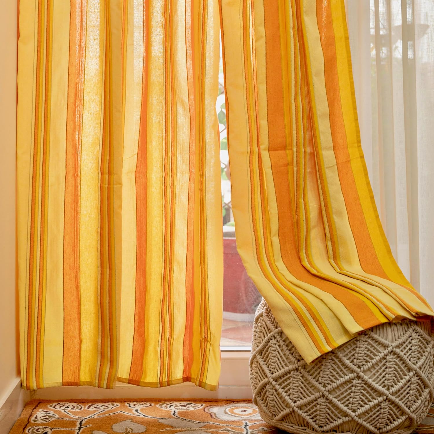 Transform Your Space with Stylish RANGBHAR Cotton Semi Sheer Curtains