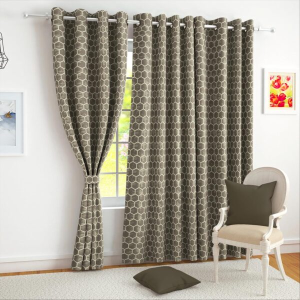 Stylish Thermal Insulated Hexagon Hive Curtains for Living Room Decor