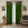 Swayam 100% Cotton Green Door Curtains for Bedroom and Living Room Decor