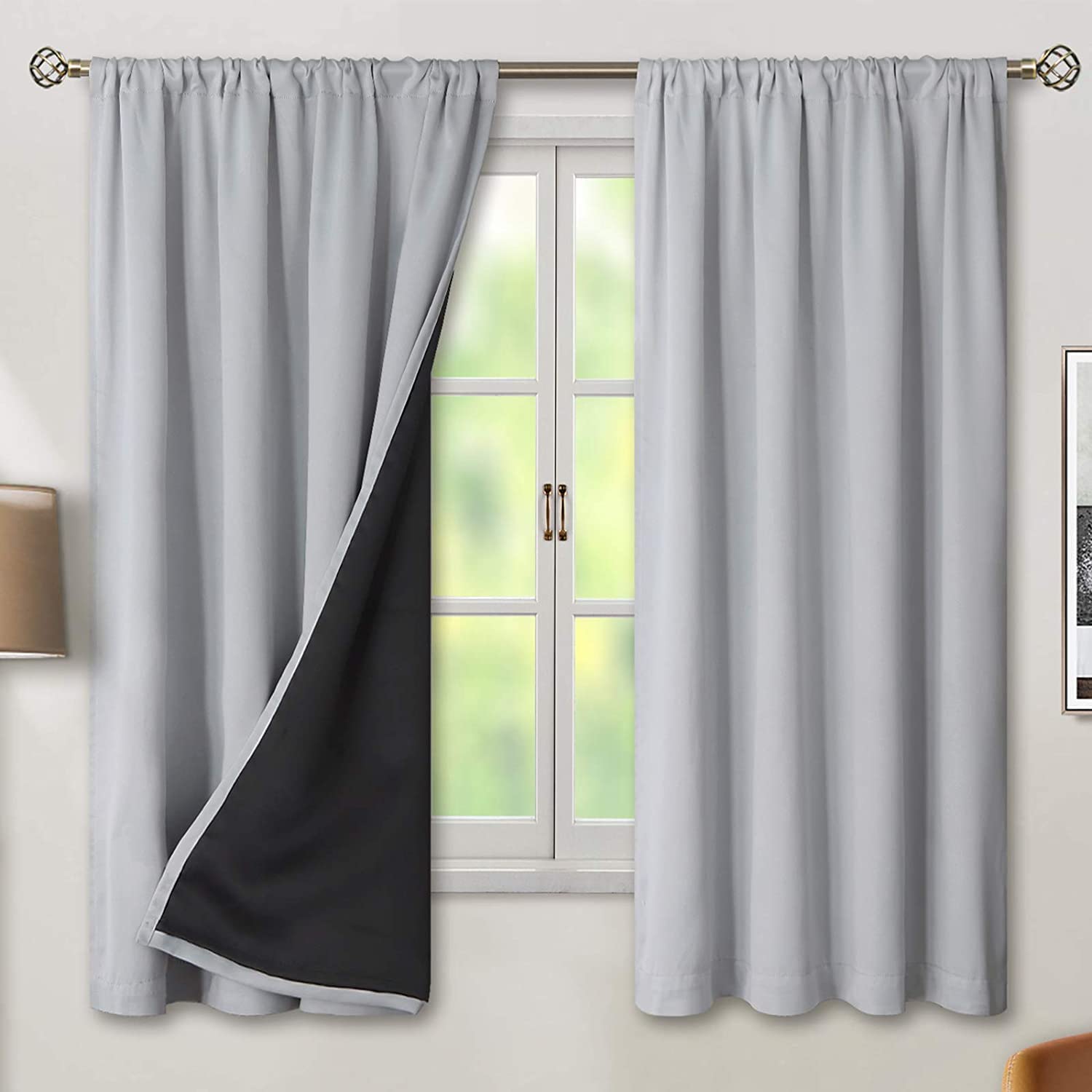 Transform Your Bedroom with Thermal Insulated Light Grey Blackout Curtains