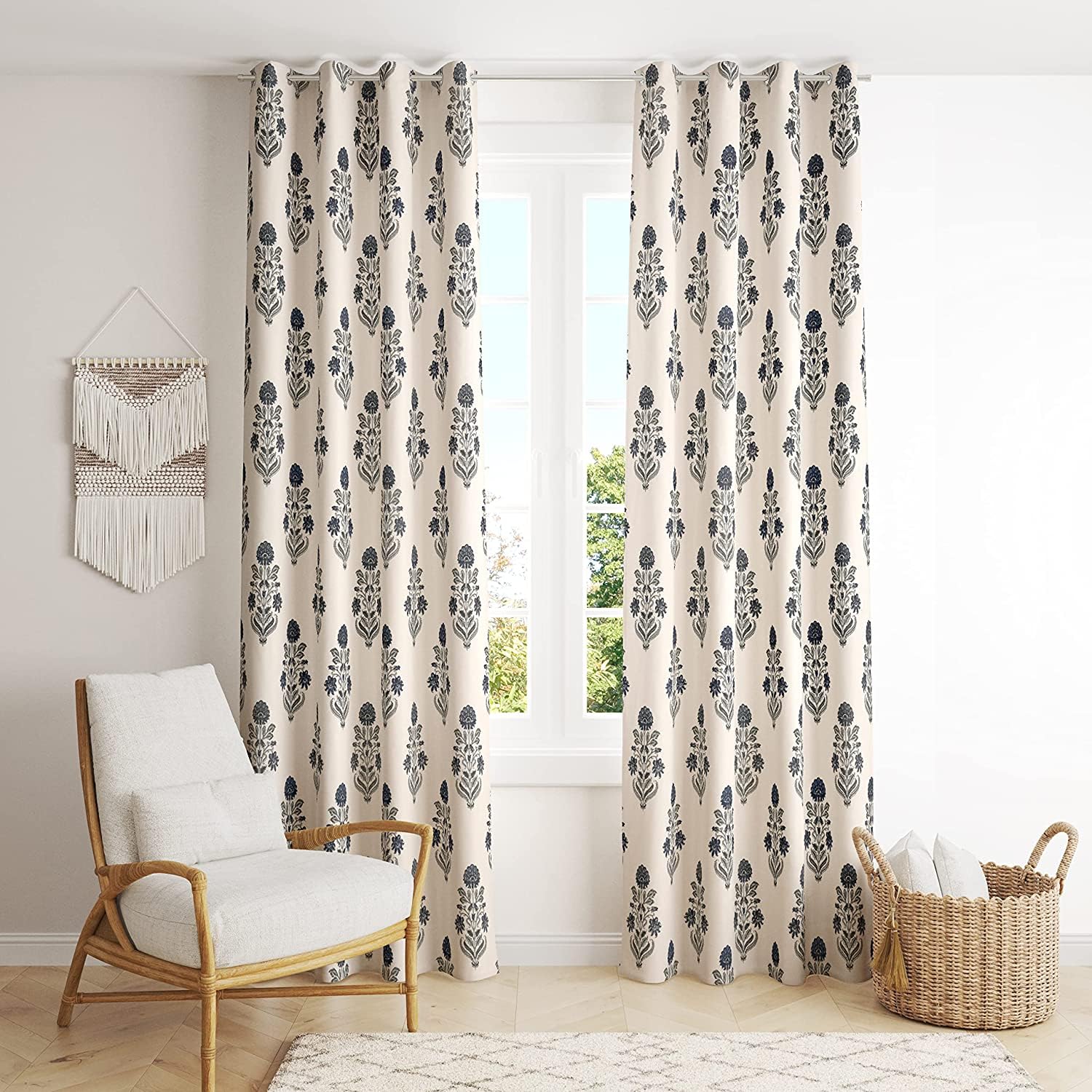 Elegant Trance Home Linen Floral Cotton Curtains for Stylish Living Spaces