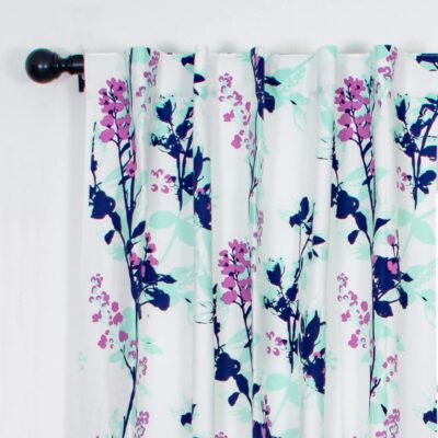 Tranquebar 100% Cotton Floral Room Darkening Curtains for Doors – Blume Set