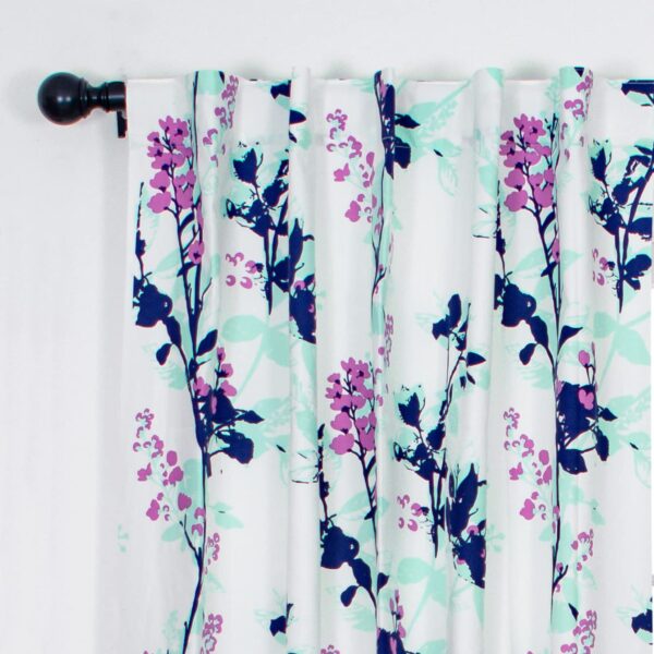 Tranquebar 100% Cotton Floral Room Darkening Curtains for Doors - Blume Set