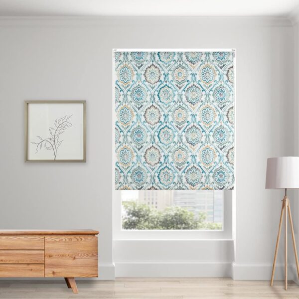 Turquoise Semi Blackout Roller Blinds for Sun Protection in Home & Office