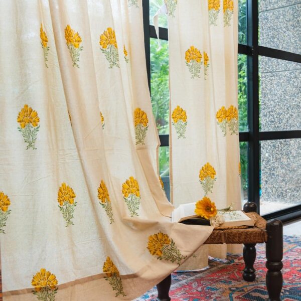 Urban Space 100% Cotton Floral Curtains for Room Darkening and Style