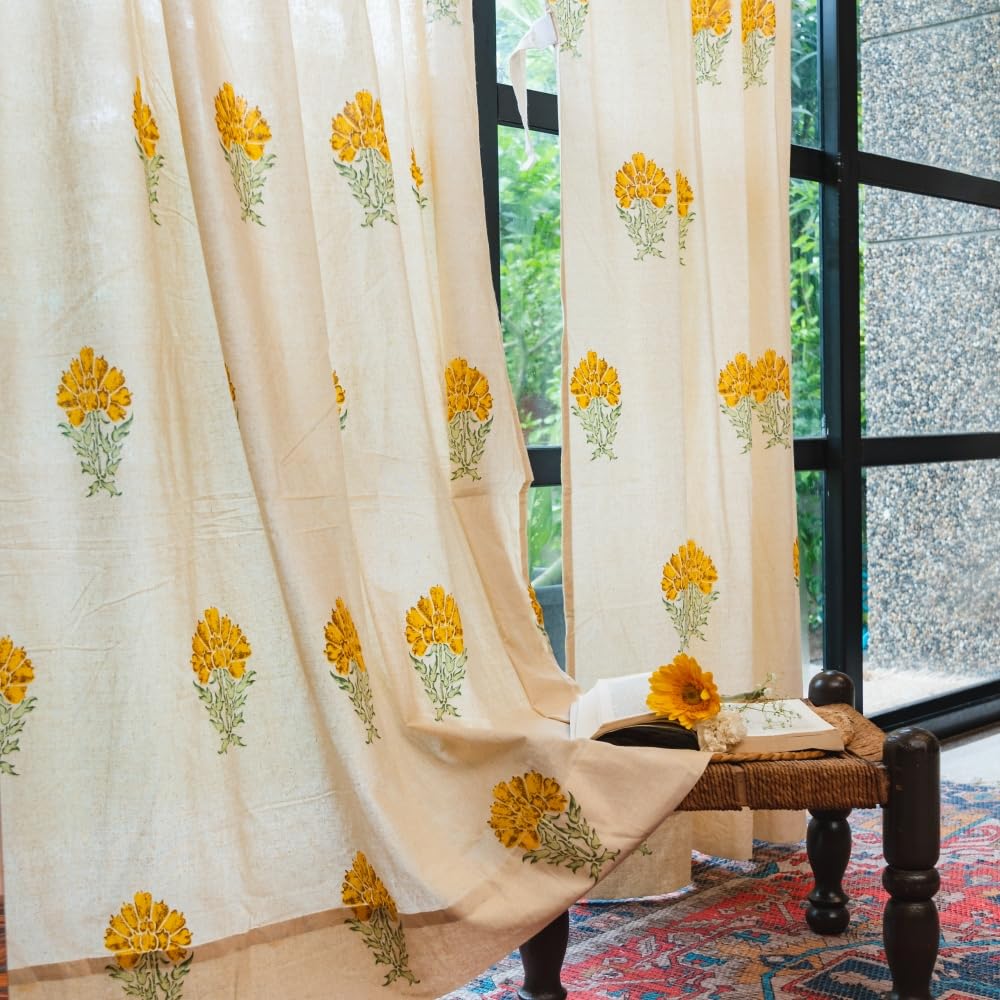 Transform Your Space with Urban Space 100% Cotton Floral Curtains