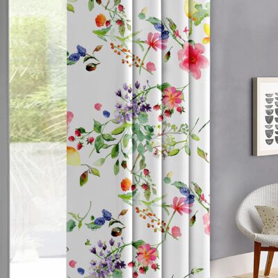 Vibrant Oasis Home Collection Cotton Printed 7 Feet Blackout Eyelet Door Curtain