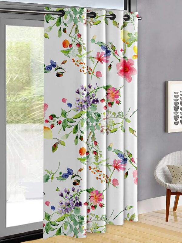 Vibrant Oasis Home Collection Cotton Printed 7 Feet Blackout Eyelet Door Curtain