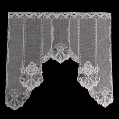 Vintage Lace Coffee Curtain – Elegant Kitchen Window Scarf for Home Decor