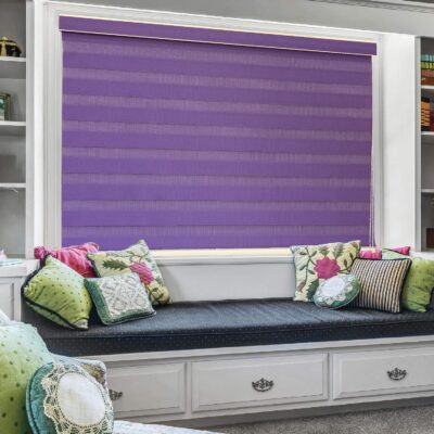 Zebra Roller Shades: Lavender Dual Layer Window Treatments for Light Control and Privacy