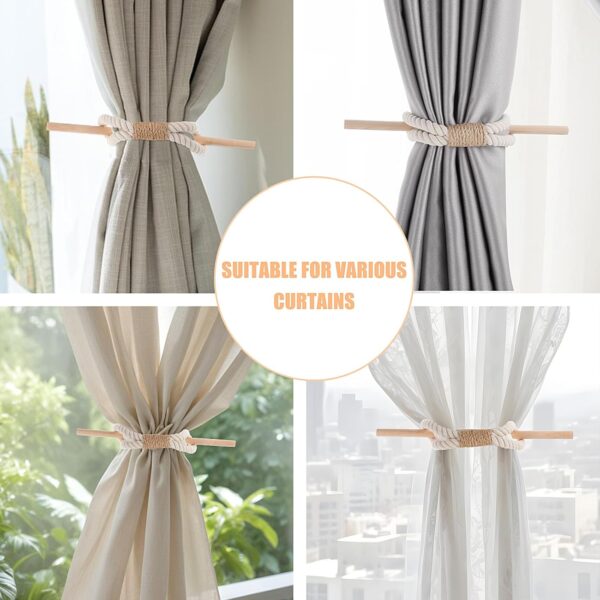 Farmhouse Curtain Tiebacks: Boho Rustic Holdbacks for Drapes and Decor - Image 6