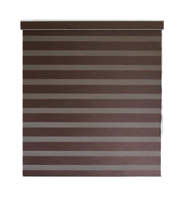 Stylish Zebra Blinds: Durable Polyester Window Coverings in Coffee Color - Image 3