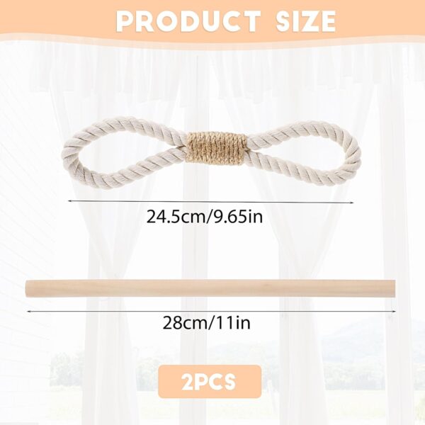 Farmhouse Curtain Tiebacks: Boho Rustic Rope Holdbacks for Home & Office - Image 2