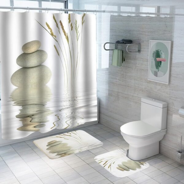 Vibrant UMAI Shower Curtain and Bathmat Set for Stylish Bathrooms