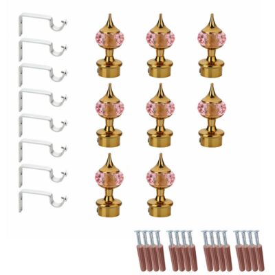 Stylish GLOXY Diamond Curtain Brackets for 1 Inch Rod Pocket Finials