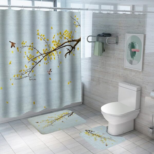 Vibrant UMAI Shower Curtain and Bathmat Set for Stylish Bathrooms