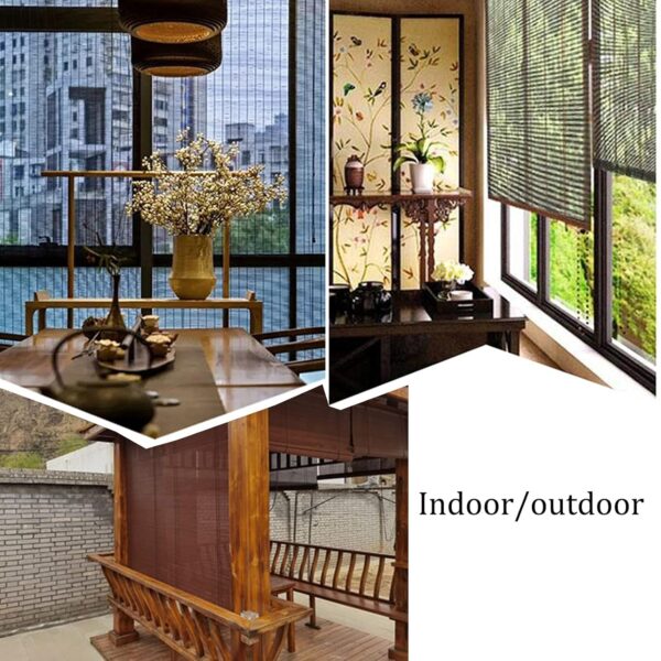 Bamboo Roman Shades: 60% Blackout Roller Shades for Home & Kitchen Decor - Image 2