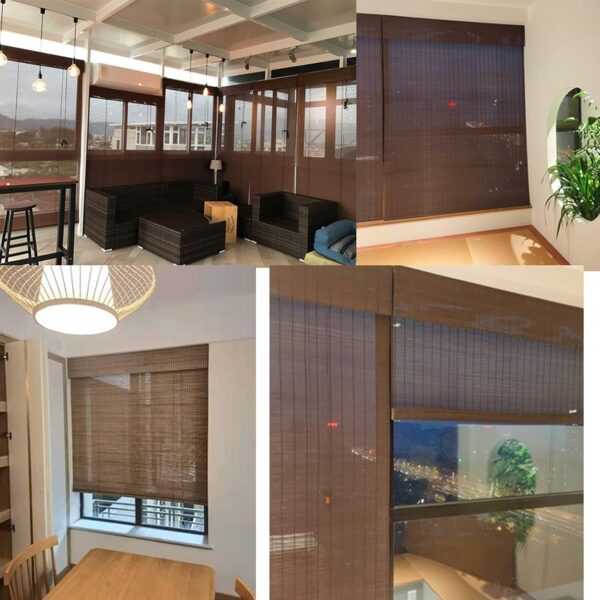 Bamboo Roman Shades: 60% Blackout Roller Shades for Home & Kitchen Decor - Image 4