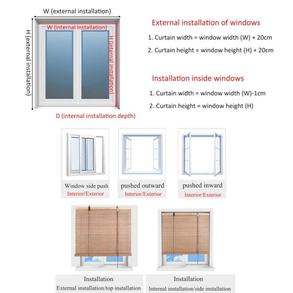 Bamboo Roman Shades: 60% Blackout Roller Shades for Home & Kitchen Decor - Image 5