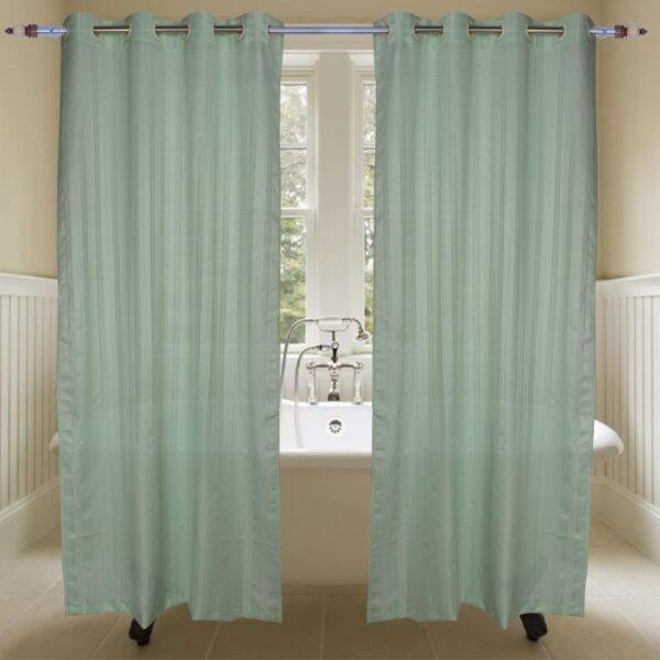 Light Green Waterproof Shower Curtain - 213 cm Polyester Fabric (Pack of 2)