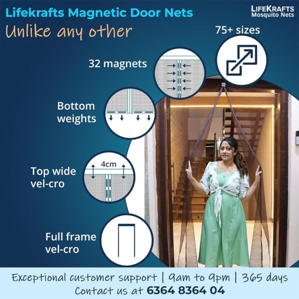 Polyester Magnetic Mosquito Net for Doors - Auto-Closing Insect Screen - Image 6