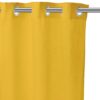 Stylish Mustard Yellow Cotton Linen Sheer Curtains with Eyelet Rings for Doors - Image 2