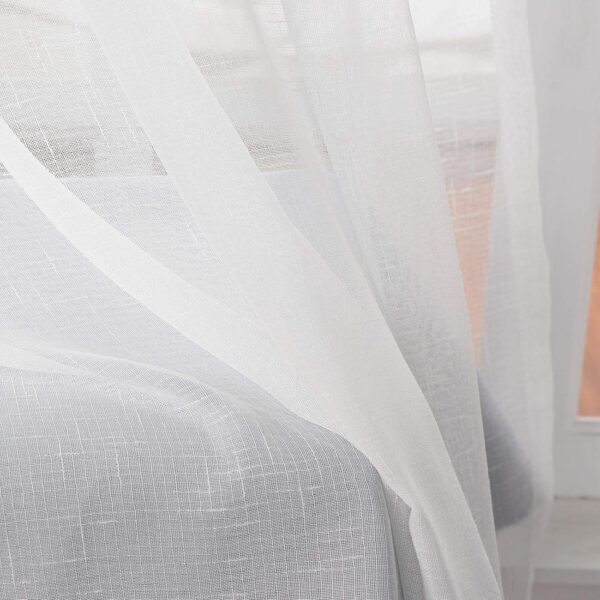 Chamade Extra Long Natural Linen Sheer Drape for Elegant Window Styling - Image 3