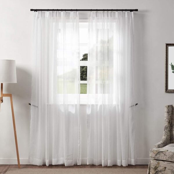 Chamade Extra Long Natural Linen Sheer Drape for Elegant Window Styling - Image 6