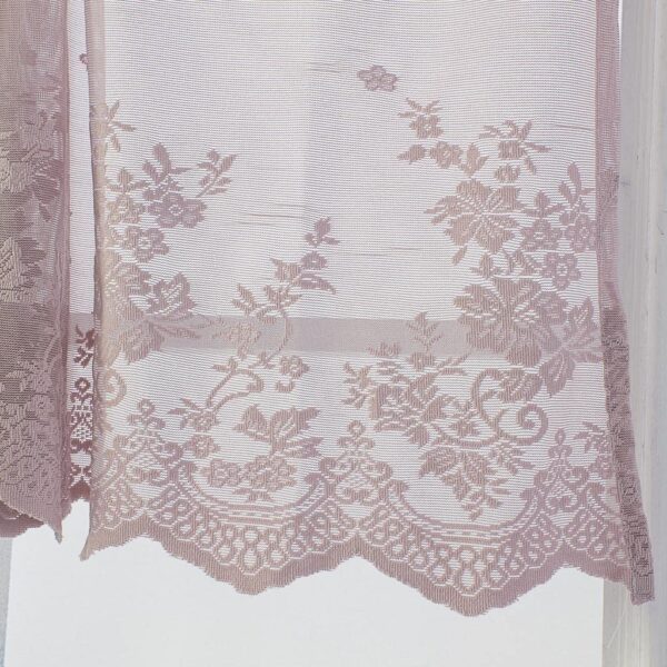 Benix Embroidered Pink Voile Sheer Curtain Valance for Stylish Home Decor - Image 7