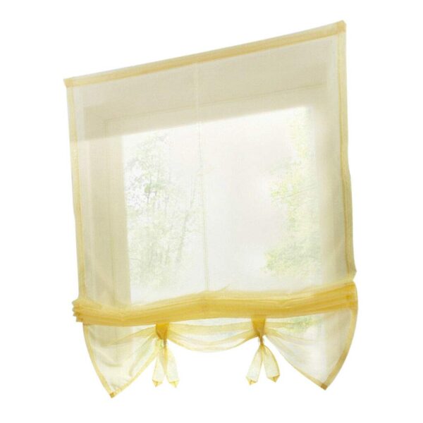 Stylish EN-VOLANT Yellow Roman Curtains for Brightening Your Bedroom Space - Image 2