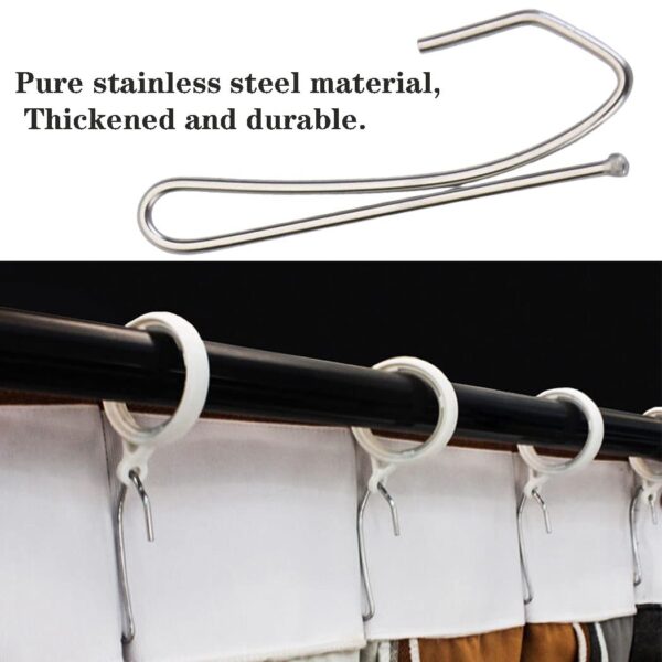 Stainless Steel Pinch Pleat Curtain Hooks - 70 Pack Metal Hooks for Drapery - Image 3